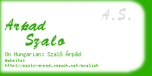 arpad szalo business card